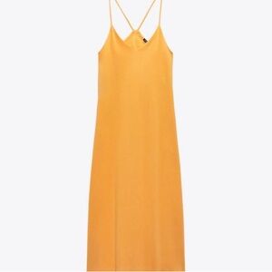 Zara Strappy Midi Dress in Mustard